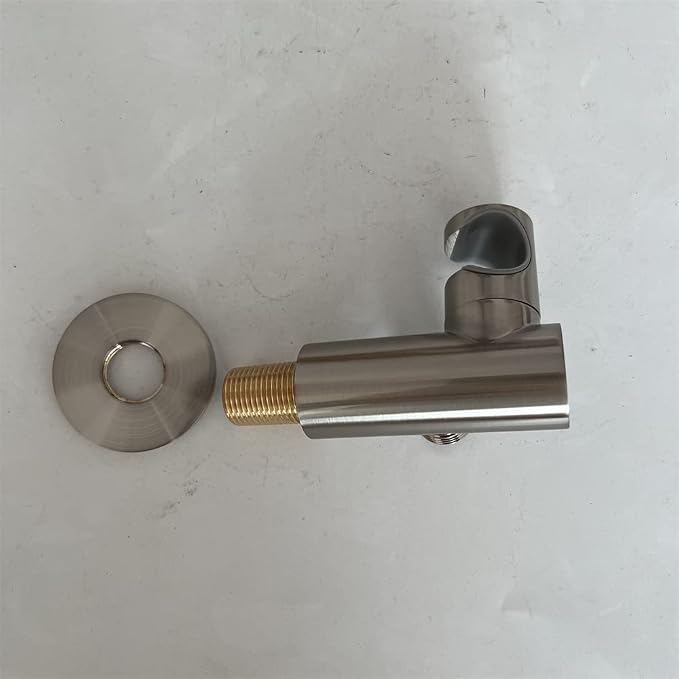 Hand Held Shower Head Holder with Hose Connector Shower Wand Holder Wall Mount Adjustable Handheld Shower Handle Sprayer Holder Shower Hose Adapter Shower Elbow with Spray Head Bracket Brushed Nickel