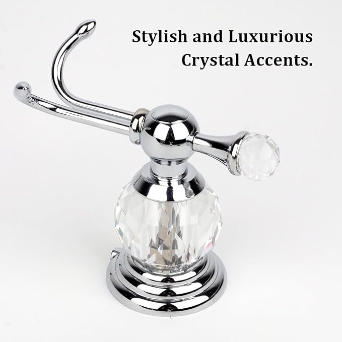 Chrome Crystal Towel Hooks for Bathroom Wall Mounted Hand Towel Holder Kitchen Robe Hook Bedroom Towel Hanger,Drilling Installation