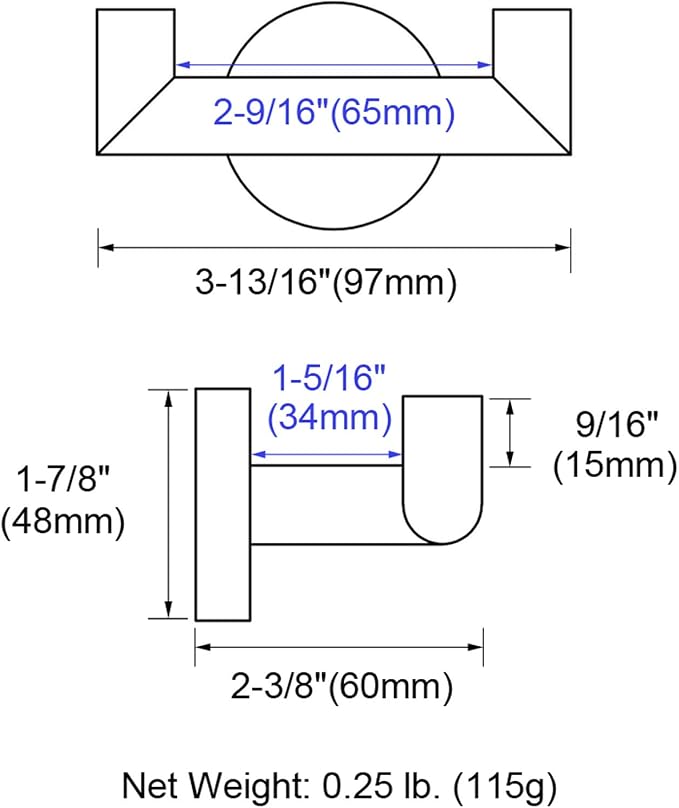 Angle Simple Bathroom Double Hook Brushed Dark Gold, SUS304 Stainless Steel Bath Towel Holder, Double Robe Hanger Wall Mount