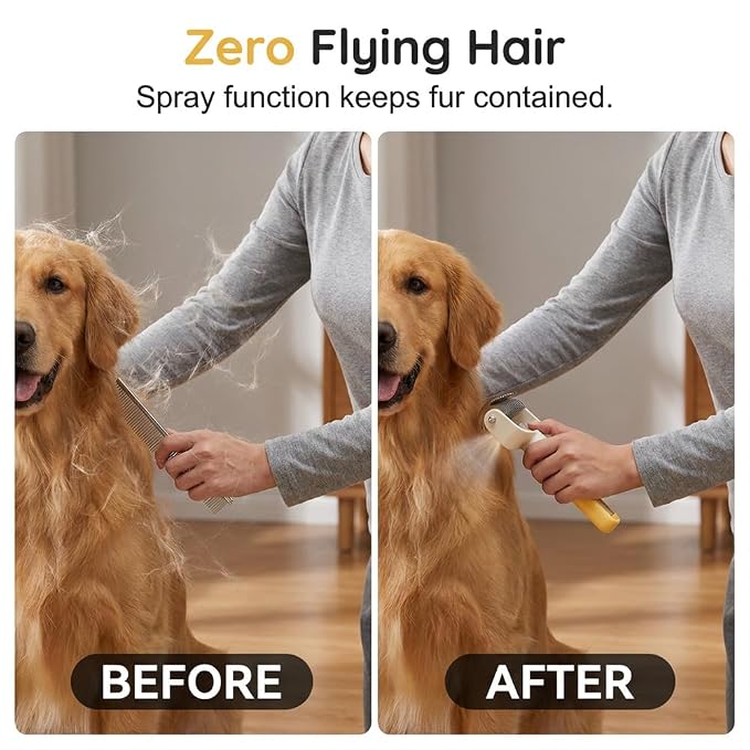 Pet Grooming Brush, Double Sided Pet Grooming Tool for Dogs and Cats, Extra-Wide Stainless Steel Deshedding Dog Brush for Matted Fur Medium or Long Haired Breeds (Blue, 1pcs)
