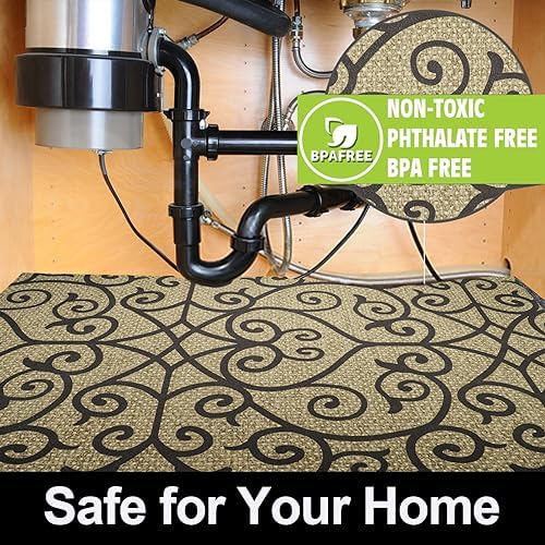 AiBOB Waterproof Under Sink Mat, Absorbent Cabinet Protector, 24" x 36"