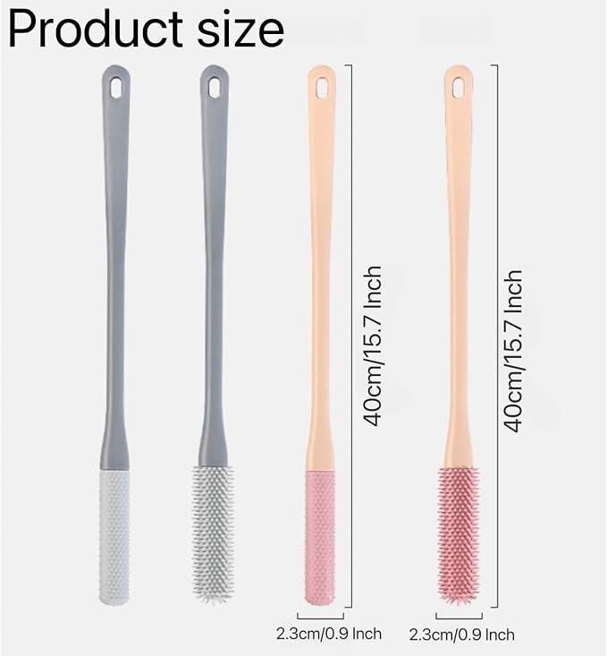 4 Pieces Toe Cleaning Brush, Toe Gap Cleaning Brush Long Handle,Toe Scrubber,Foot Toe Scrubber for Shower,No Bending, Ideal for Seniors, Expecting Mothers and Men & Women