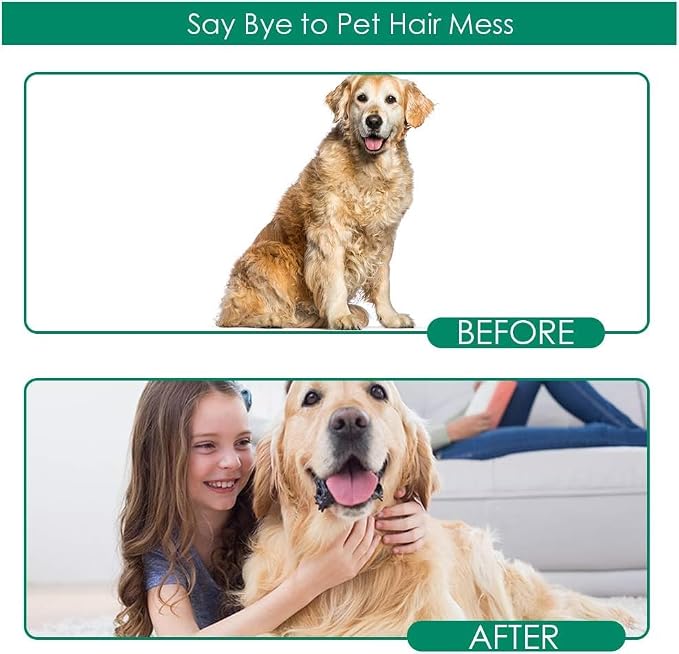 Pet Hair Removal Glove with 255 Silicone Tips for Dogs & Cats, Right Green | 2-in-1 Deshedding & Massage Mitt, 5-Finger Flexible Design, for Bathing & Grooming, Safe for Long/Short/Curly Hair Pets