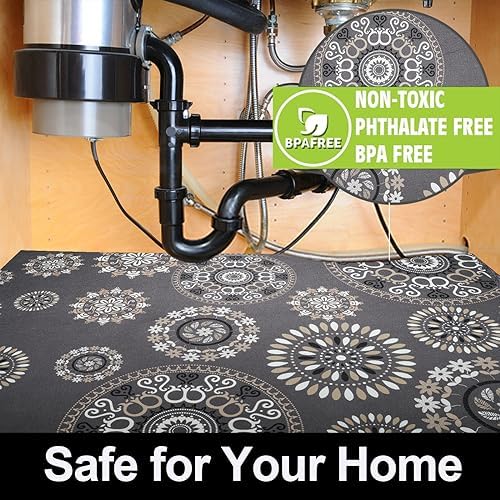 AiBOB Waterproof Under Sink Mat, Absorbent Cabinet Protector, 24" x 68"