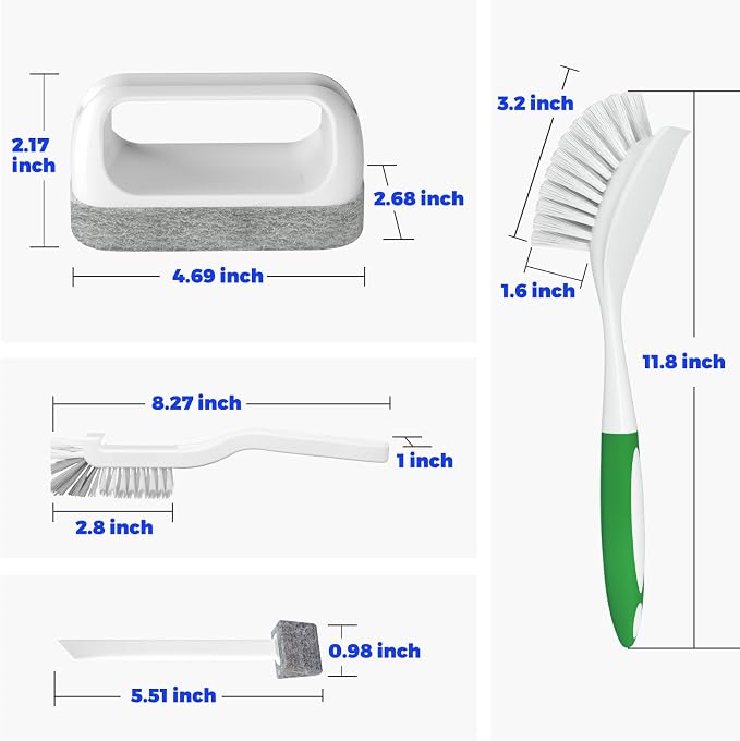 Holikme Dish Brush Cleaning Brush Set for Cleaning Groove Gap,Green | Dish Brush Set Cleaning Brush Set, Scouring Pad for Cleaning, Groove Gap Brushes for Pot, Pan, Abrasive Wheel Brushes