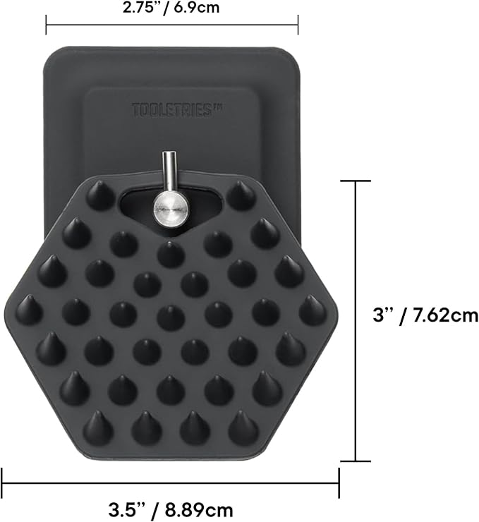 TOOLETRIES Silicone Scalp Scrubber & Hook Shampoo Brush, Scalp Brush for Hair Growth for Men & Women, Exfoliates Dandruff & Oil Build-up, Flexible Bristles for Thick, Thin, Wet & Dry Hair - Charcoal