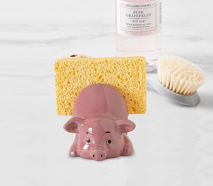 Pig Sponge Holder For Kitchen Sink Sponge Holder Ceramic Dish Sponges Holder Pink Kitchen Sponge Holders - Adorable And Functional Sink Caddy