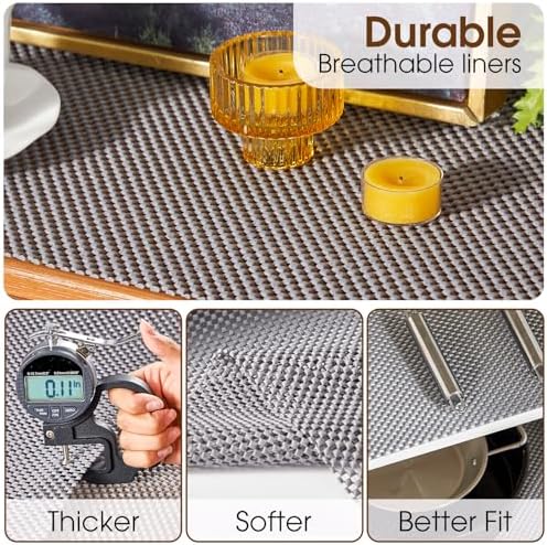 Shelf Liner for Kitchen Cabinets and Drawers, Grey, 12" x 360"