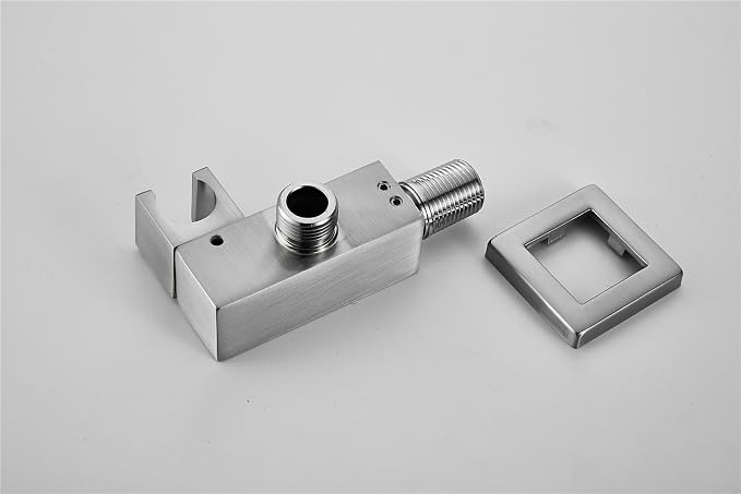 Hand Held Shower Head Holder with Hose Connector 1/2 NPT Adjustable Shower Wand Holder Wall Mount Handheld Shower Handle Sprayer Holder Shower Hose Adapter Shower Elbow with Spray Head Bracket Brushed