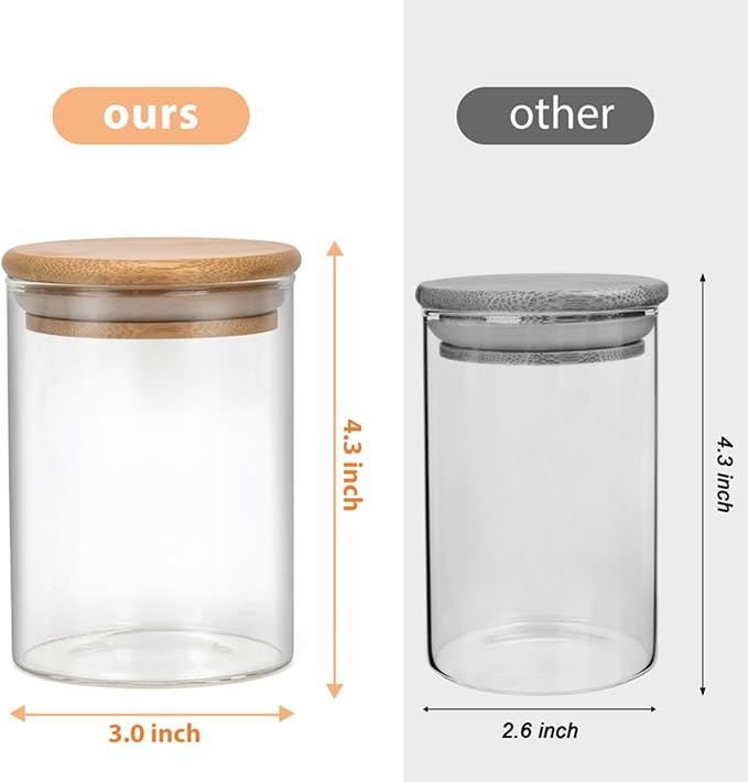 BKYFPQ 2 Pack Glass Qtip Holder Dispenser for Cotton Ball,Swab,Pads,Floss | Apothecary Jars with Lids,Vanity Makeup Organizer and Bathroom Canister Storage Organizer
