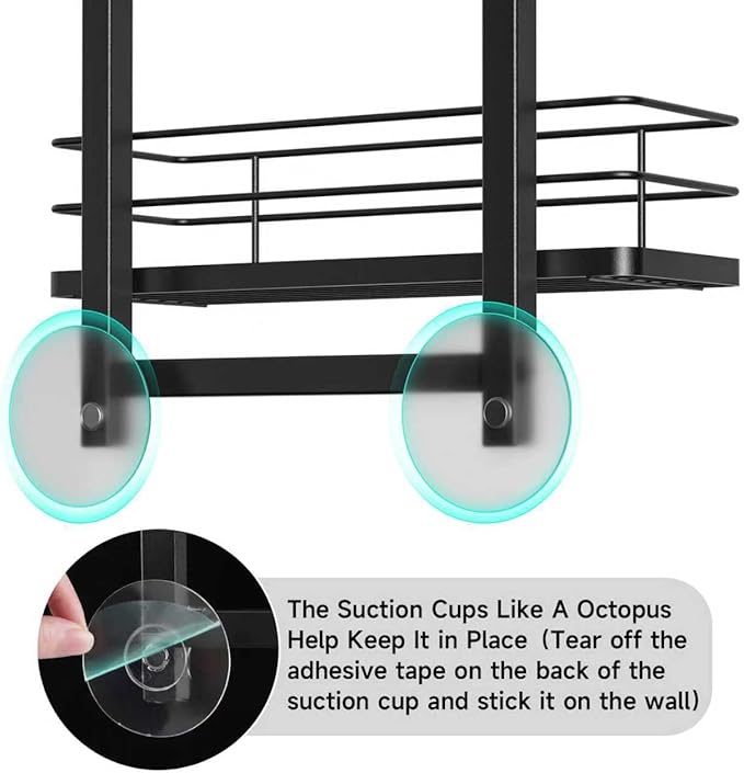 Shower Caddy Hanging, Adjustable Anti-Swing-Over The Shower Head Caddy, 3 Tier Stainless Steel Bathroom Storage Organizer Bathroom Shelves Basket Rack Shower Caddies (3Tier)
