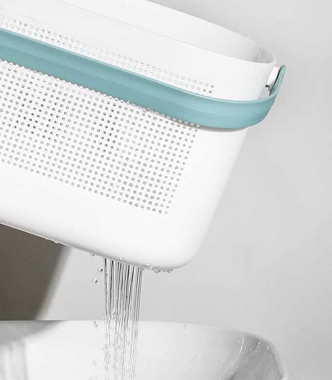 UUJOLY Plastic Storage Baskets with Handles, Shower Caddy Shelf Organizers Basket for Bathroom, Kitchen, Dorm Room, Green