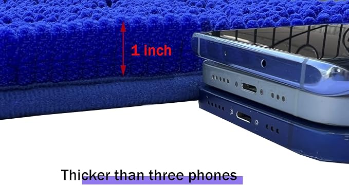 Bathroom Rugs Set 2 Piece Bath Mats Non Slip for Bathrooms, Thick Soft Chenille Rug Set, Bathtub Mats, Ultra Absorbent Bath Carpet, Shaggy Floor Mat, Royal Blue, 20"x32" & 16"x24"