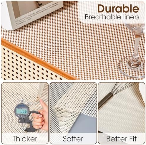 Shelf Liner for Kitchen Cabinets and Drawers, Cream, 12" x 240"