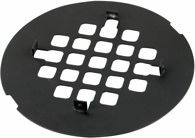 Matte Black Snap-in Shower Drain Cover Replacement, Welsan Stainless Steel 4-1/4" OD Round Shower Strainer Grid Easy to Install