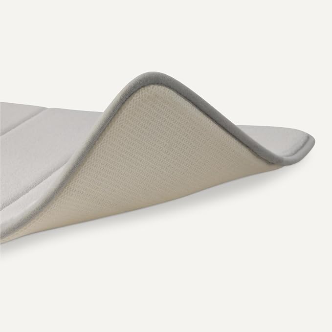 Amazon Basics Absorbent & Fast Dry Plush Memory Foam Bath Mat, Non-Slip Backing, 17 x 24 in, Light Gray