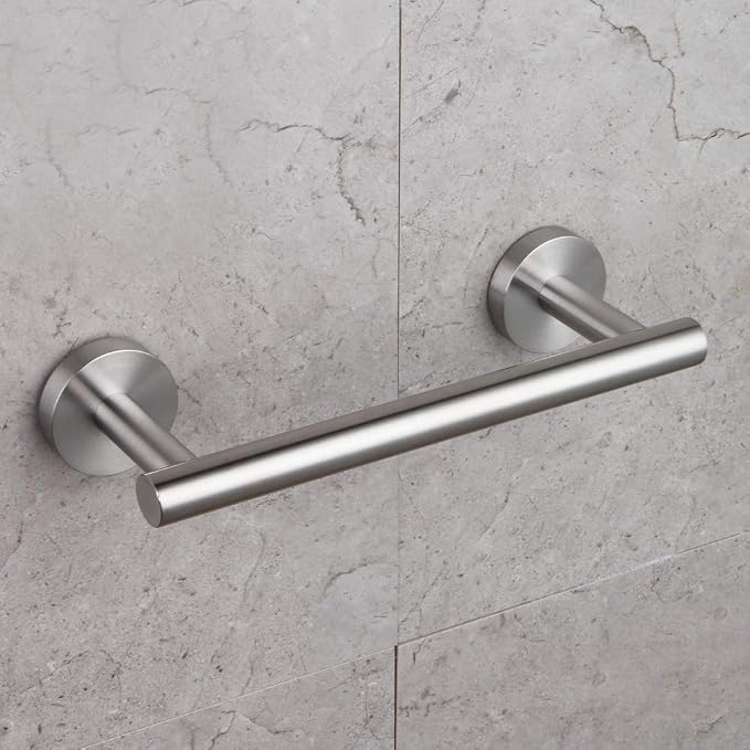 GERZWY 9-Inch Small Kitchen Towel Bar Brushed Stainless Steel Cabinet Hand Towel Bar Wall Mounted Bathroom Organizer AG1101C23-LS