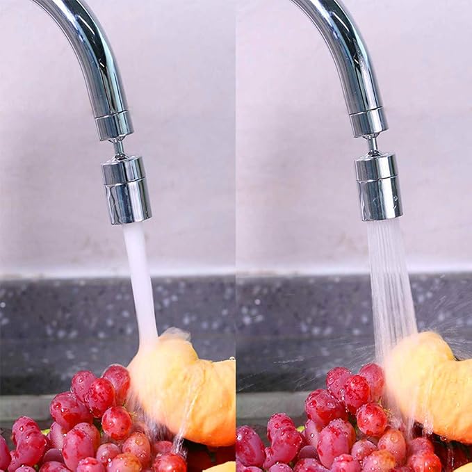 360 Degree Swivel Sink Faucet Aerator,2-FlowBig Angle Water Saving Dual Function,with Gasket Faucet Replacement Part - 55/64 Inch-27UNS Female Thread, 15/16 Inch-27UNS Male Thread Adapters (1)
