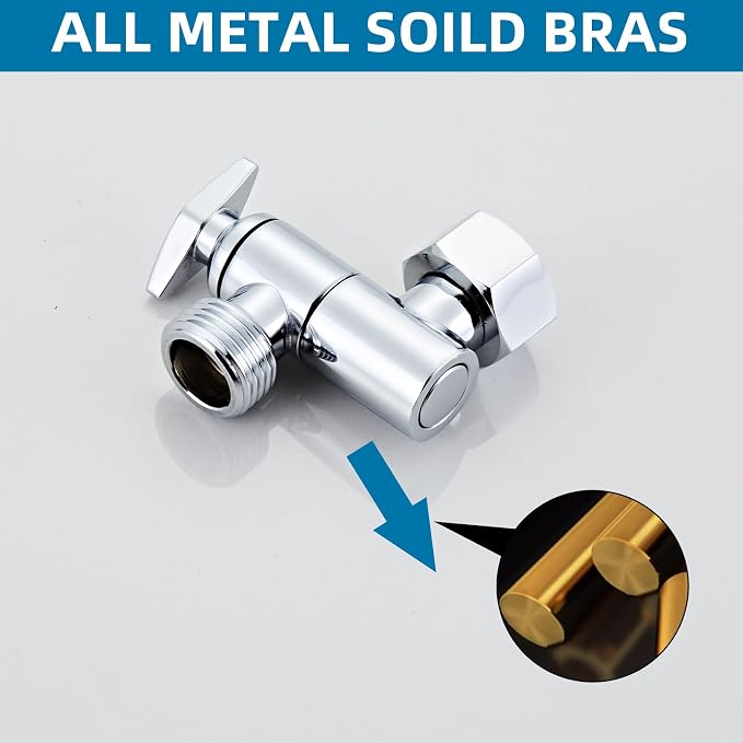 Metal Shower Head Elbow Adapter, 360 ° Adjustable Swivel Brass Showerhead Adapter Stainless Steel Shower