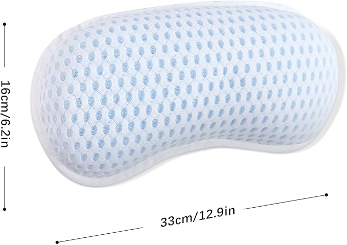 Bathtub Bath Pillows for Tub - Bathtub Pillow for Neck & Back Support with Ergonomic TPE, 4D Mesh Upgraded Bath Tub Pillow Headrest with 3 Strong Suction Cups & Hook, Bathroom Accessories, Spa Gifts