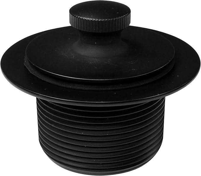 Westbrass D3324-62 1-1/2" NPSM Pull & Drain Bathtub Plug, Coarse Thread, Matte Black