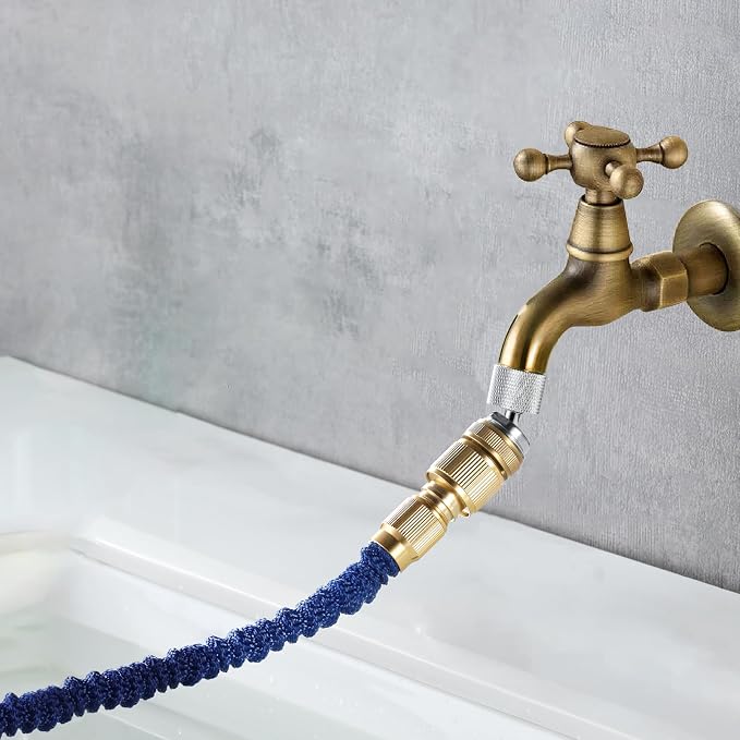 360° Swivel Dishwasher Faucet Adapter, Quick Connect Faucet to Hose Adapter Sink Hose Aerator, Male To Female Hose Adapter for Dishwasher, Kitchen, Garden - 15/16-27 Male to 55/64-27 Female (Chrome)