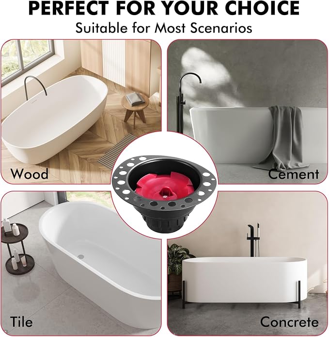 Freestanding Tub Drain Rough-in Kit, Bathtub Drain Kit with PVC Adapter and Brass Tail Pipes, Compatible with Free Standing Bathtubs, Copper Bathtub and Floor Mounted Bathtub
