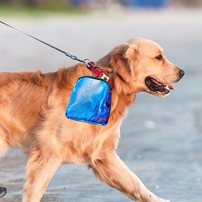 Dog Treat Pouch,Treat Pouches for Pet Training,Portable Snack Reward Dog Food Dispenser for Traveling or Outdoor Use,Blue Marble