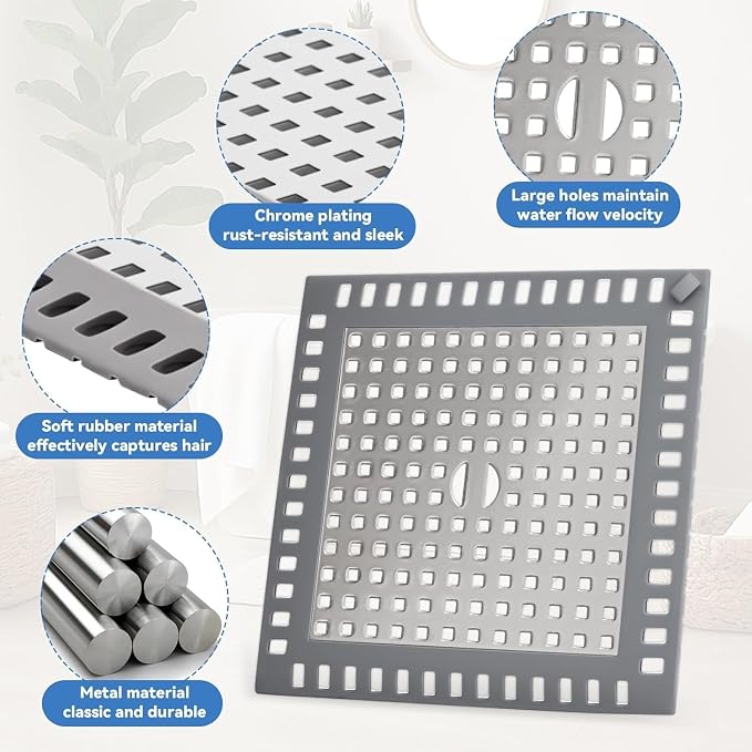 Shower Drain Hair Catcher,4.72",Hair Catcher for Bathroom Drain,Sink,Tub | Shower Drain Cover Protector,Easy Installation Clean,Prevents Clogged For Bath/Laundry room/Kitchen/Floor Drain,Sink,Bathtub