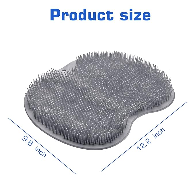 2PACK Shower Foot Scrubber Mat Back Washer Back Exfoliating Bath Wash Pad Wall Mounted Slip Suction Cups Foot Scrubber for Use in Shower Cups Foot Cleaner for Men and Women
