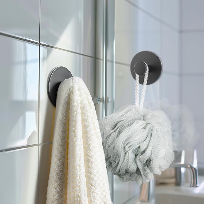 bussdis 10-Pack White Adhesive Wall Hook for Coat and Towel: Extra Sticky 12 LB (Max), Stainless Coat Rack Door Holder Hanger, Heavy Duty