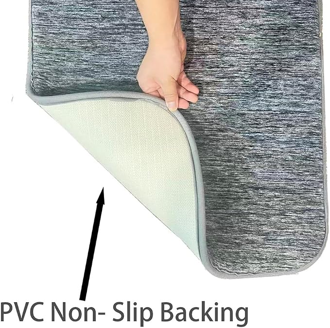 Madeals Bath Rug Set 4 Piece with Toilet Lid Cover and Tank Cover Gradient | Memory Foam,Grey ,Non-Slip Backing ,Soft, Fit,Absorbent , Comfort,2 Piece Bathroom Mat,Thickness,Quick-Drying,Washable,