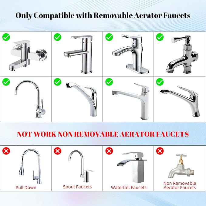 Hibbent Dual-function Metal Faucet Aerator, 2-Flow Big Angle Rotate Kitchen Sink Aerator 360 Degree Swivel Sink Sprayer Attachment, 55/64 Inch Female Thread, Chrome