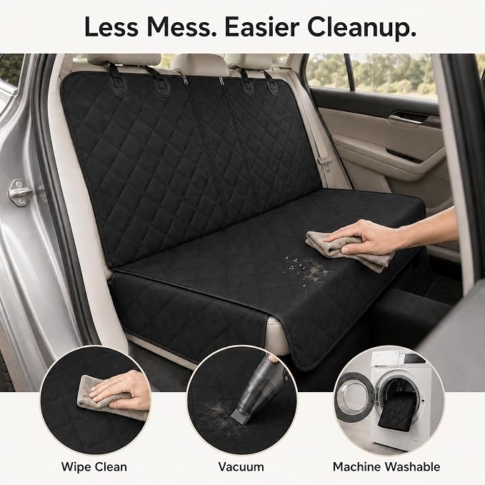 Dog Car Seat Protector, Back Seat Cover for Dogs, SUV & Car Seat Covers 62" | Fits large SUVs & full-size trucks; protects rear bench and car interior from pet hair, kid spills, baby boy mess and stains.