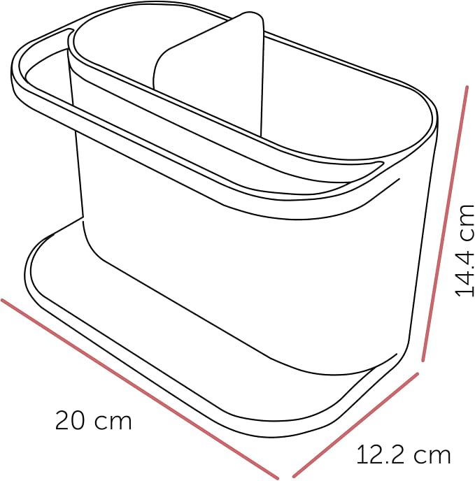 ReBorn Recycled Sink Organizer, Kitchen Sink Organizer, Two Main Compartments, Integrated Dish Cloth Rail, Ribbed and Sloped Base for Draining, Would Made in UK (Sage Green & Charcoal Grey)