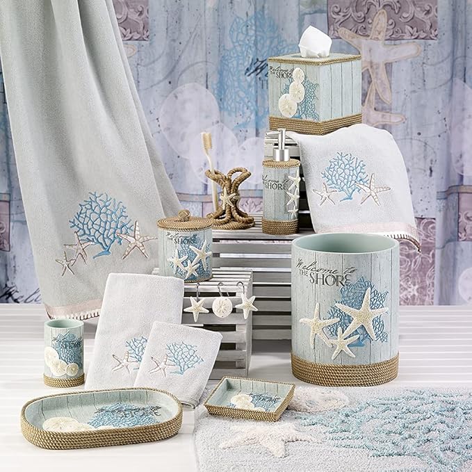 Avanti Linens - Toothbrush Holder, Guest Bathroom Essentials, Beach Inspired Bathroom Decor (Beachcomber Collection)