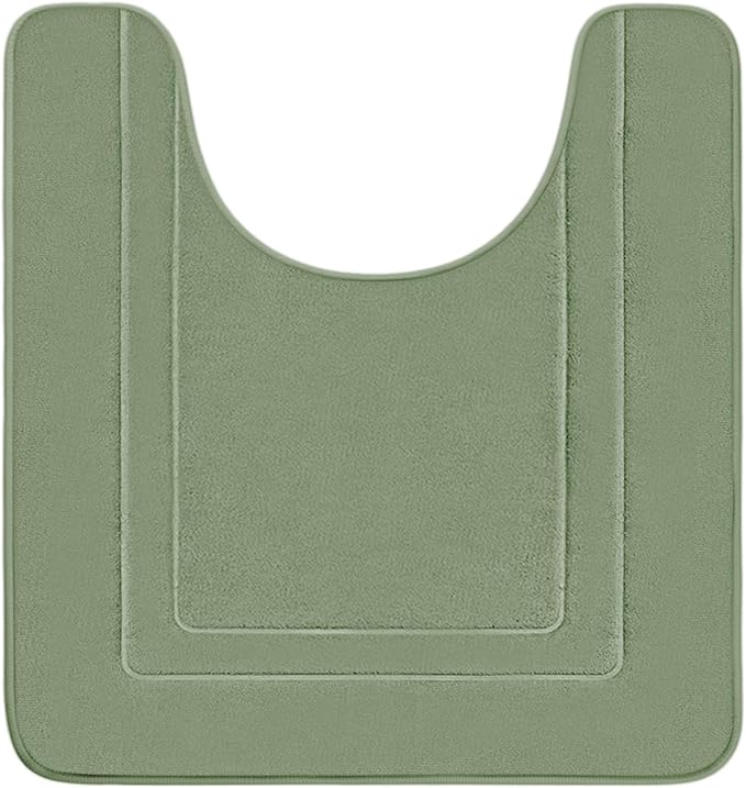 Cupic Cupid Memory Foam Bath Mat 24"×20", U-Shaped Bathroom Rugs,Sage Green | Soft Touch, Cushioned Comfort, Non Slip Bathroom Mat, Super Absorbent & Quick Dry, Machine Washable for Shower, Tub & Vanity