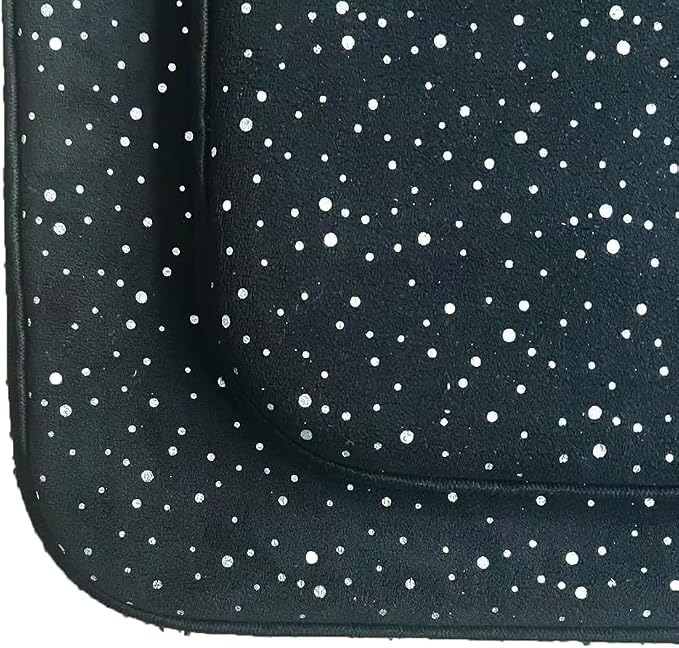 Madeals Memory Foam Bathroom Toilet Rug Set 4 Piece with Toilet Lid Cover and Tank Covers Shiny Black Specks