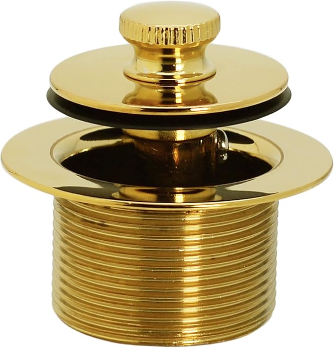 Westbrass D3324-01 1-1/2" NPSM Pull & Drain Bathtub Plug, Coarse Thread, Polished Brass