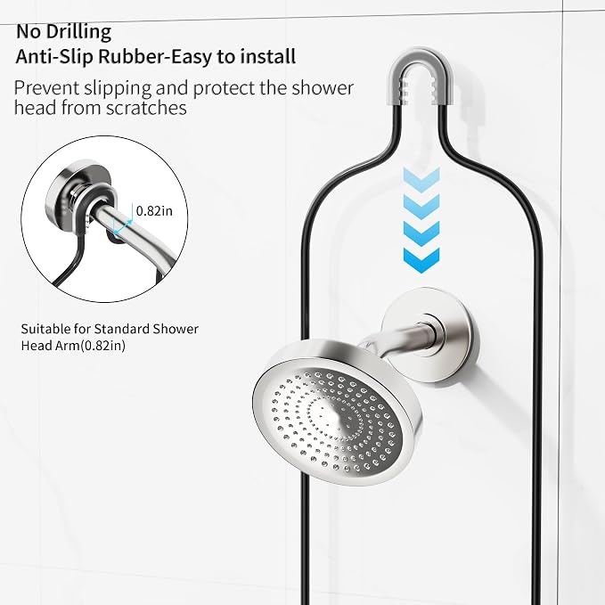 DAOYA Shower Caddy Hanging, Anti-Swing Over Head Shower Caddy, Rustproof Bathroom Organizer with Soap Holder & Hooks