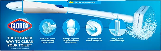 Clorox ToiletWand Toilet Cleaning System, Wand, Caddy and 6 Refill Heads