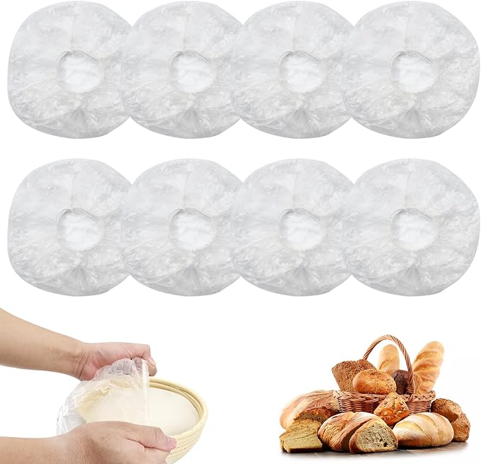 200pcs Reusable Shower Caps for Sourdough Bread Proofing, Plastic Covers With Elastic