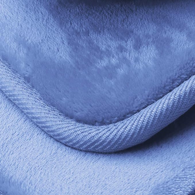 Clara Clark 3 Piece Bathroom Rugs Bath Mat Set, Velvet Memory Foam Bath Mats for Bathroom - Non-Slip, PVC Backing Bath Rugs, Washable - Dries Quickly, Blue