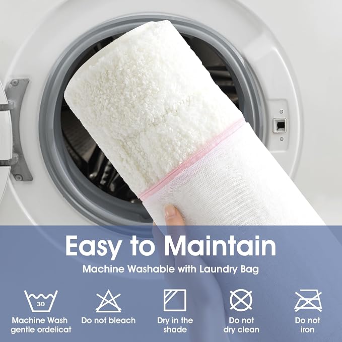 IM HOME Bathroom Rugs Cream White 24"x17", Ultra Soft Thick Plush Fluffy Microfiber Absorbent Bath Mat, Non-Slip Backing, Machine Washable Bath Mats for Bathroom Floor, Tub and Shower