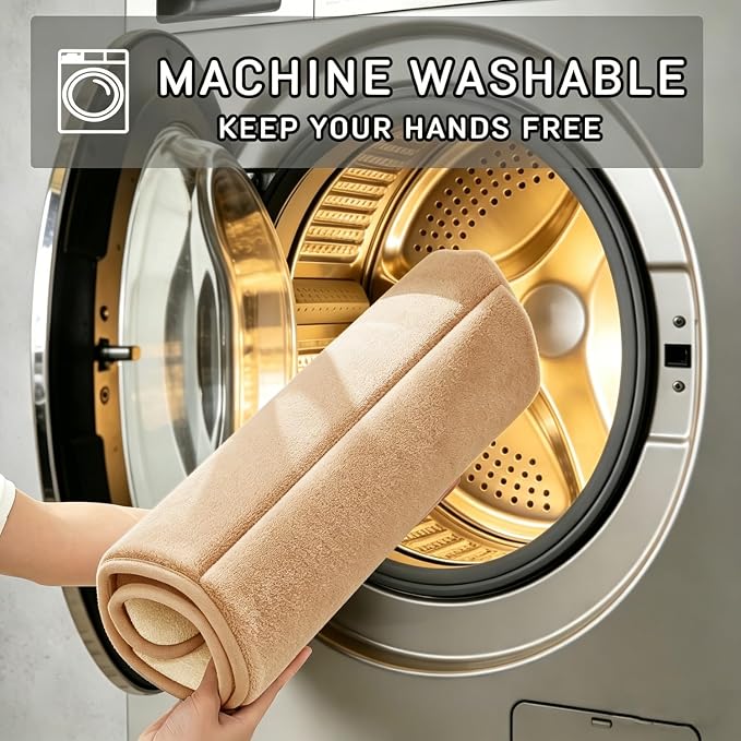 Memory Foam Bathroom Rugs Sets 2 Piece - Super Soft Absorbent Quick Dry Memory Foam Bathroom Rugs, Machine Washable Non Slip Floor Carpet for Tub Shower & Single Sink 32"x20"+24"x16"(Beige)