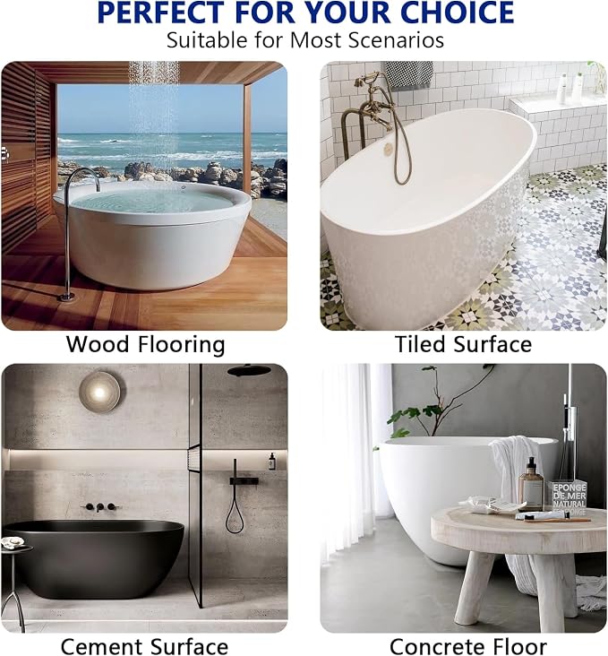 Freestanding Tub Drain Rough-in Kit, Bathtub Drain Kit with PVC Adapter & Brass Tail Pipes,Free Standing Tub Drain Kit, Suitable for All Freestanding Bathtub, Floor-Mounted, and Copper Bathtubs