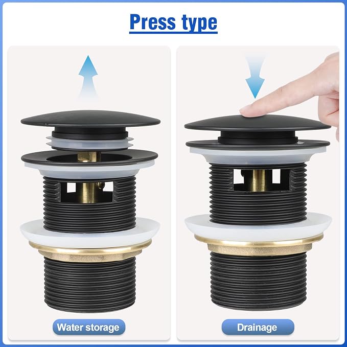 FERUERW Pop-up Drain Kit for Freestanding Bathtub Tub Drain/Stopper,Freestanding Bathtub Drain Stopper,Suitable for Most Freestanding Bathtub