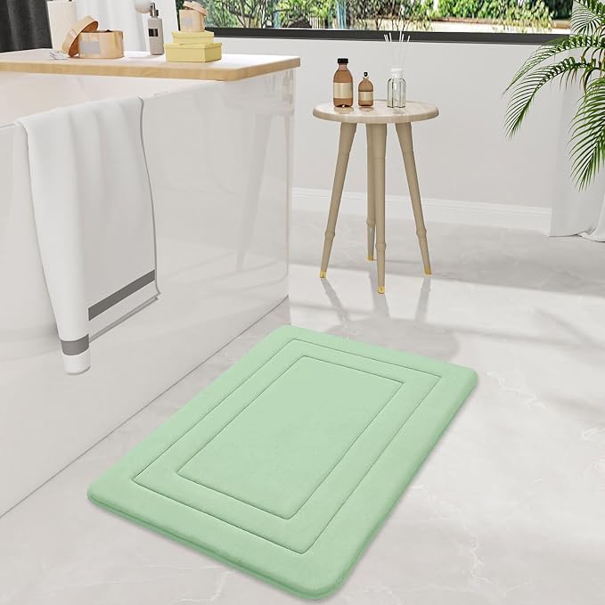 Arotive Memory Foam Bathroom Rug Mat 47x17, Ultra Soft and Absorbent Bath Mat, Machine Wash Dry, Comfortable Bath Rug Carpet for Bathroom Floor, Tub and Shower, Sage Green