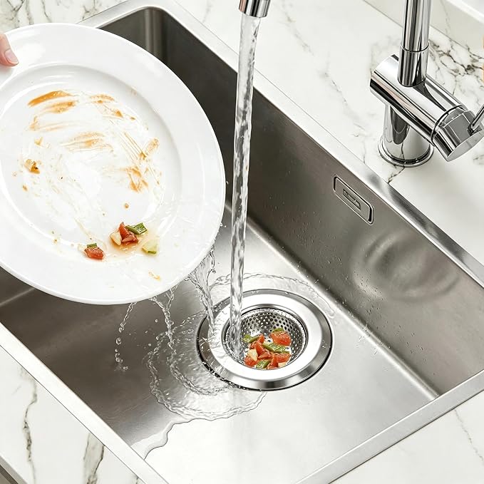 20PCS Bathtub Drain Strainer, 2.16" Shower Drain Hair Catcher Hair Stopper Wash Basin Filter Stainless Steel Tub Drain Cover, Anti-Clog Bathroom Kitchen Sink Drain Strainer (2.16" Top & 1.5" Basket)