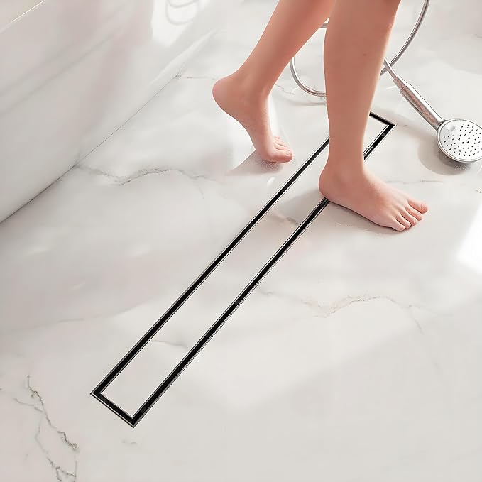 Neodrain 40-Inch Linear Shower Drain with Tile Insert Grate, Professional Brushed 304 Stainless Steel Rectangle Shower Floor Drain Manufacturer,Floor Shower Drain with Shower Drain Base